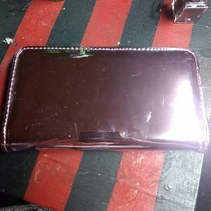 Womens Pink Holographic Wallet